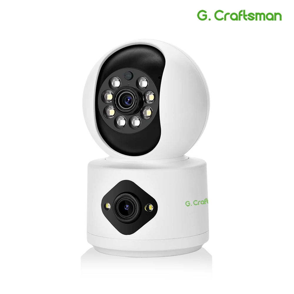 

G,Craftsman UZ Two lens Indoor WIFI IP Camera 2MP Person Humanoid Tracking Rotate Camhi Pro APP PUSH Security