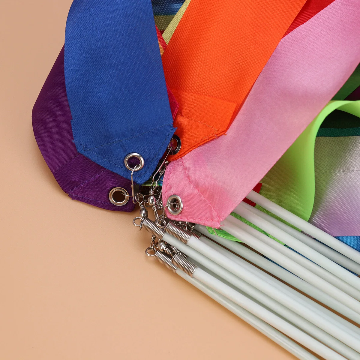 14Pcs Colorful Gymnastics Ribbon Rhythmic Dancing Streamers Ideal for Kids Dance Twirling Training Exercise Color Guard Marching