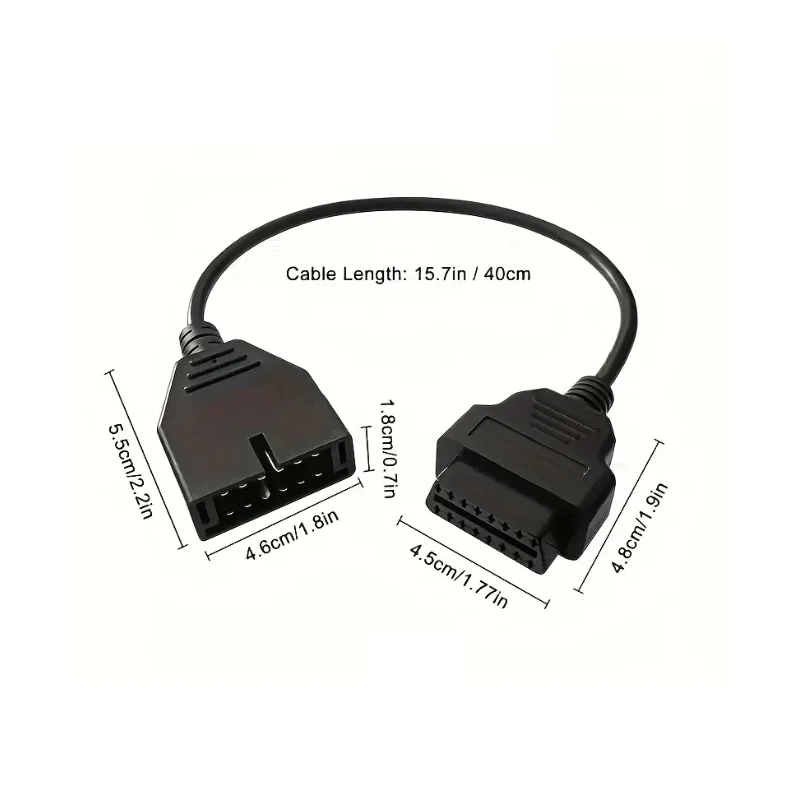 For GM Daewoo 12 Pin OBDII OBD2 Auto Diagnostic Connector Adapter Cable GM12 to 16 Pin Cable for GM DAEWOO Auto Scanner Adapter