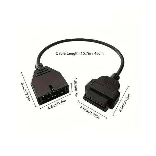Imagen 1 del producto Para GM Daewoo 12 pines OBDII OBD2 Cable adaptador de conector de diagnóstico automático GM12 a Cable de 16 pines para adaptador de escáner automático GM DAEWOO