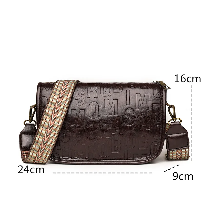 High Quality PU Leather Shoulder Crossbody Bag For Women 2023 Vintage Oil Wax Leather Ladies Handbag Small Female Messenger Bag