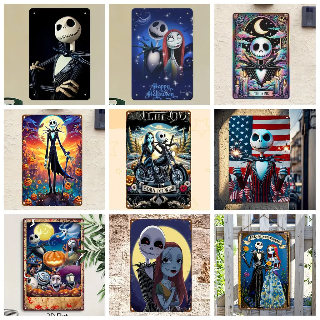 

Miniso The Nightmare Before Christmas Metal Signs wall decor Tin Signs Captain Metal Poster Decor for Bar Pub Wall Decoration