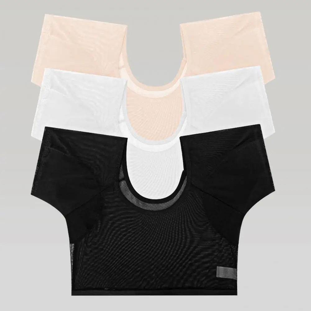

Women Short Tops Transparent Sweat Absorbing Clothes Ultra-thin Mesh Quick-drying Chest Wrap Vest Sweat Pads T-shirt for Women