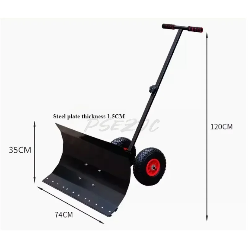 Outdoor Portable Hand Pushed Large Snow Shovel Hand Pushed Snow Removal Tool Property Wheeled Snow Board