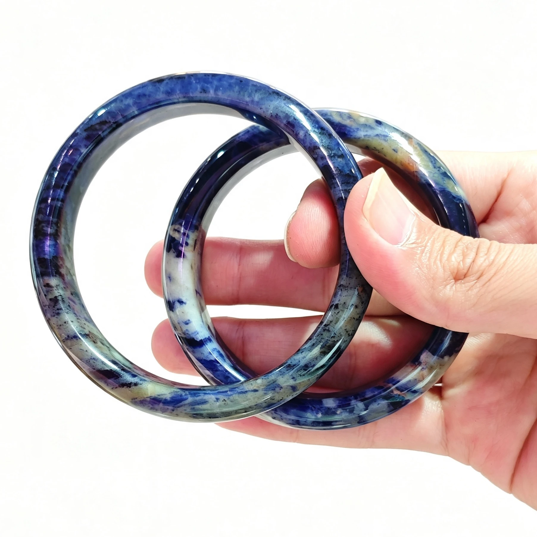 sodalite-gemstone-bangle-bracelet-royal-blue-white-calcite-pattern-bangle-women-natural-crystal-statement-bracelet