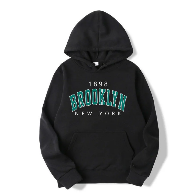 1898 Brooklyn New York Printed Women Hoodies Fashion Fleece Hoody Creativity Pullover Clothing Street Loose Sweatshirts Women\'S