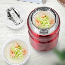 500/750ml Stainless Steel Food Container Food Thermal Jar With Spoon Insulated Soup Cup Lunch Box Food Thermos Bottle Stew Pot