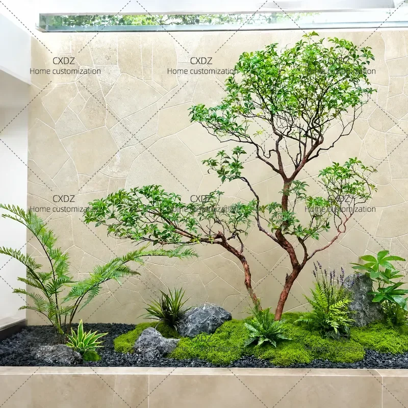 Simulation Tree Horse Drunk Wood Large Indoor Landscape Decoration Green Plants Under Stairs Landscaping Window Scene