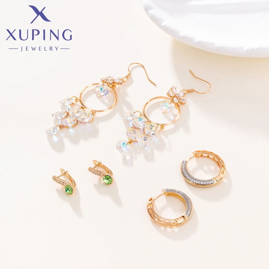 Xuping Jewelry New Arrival Copper Alloy Mixed Earrings of Gold Color Plated Women Exquisite Gift