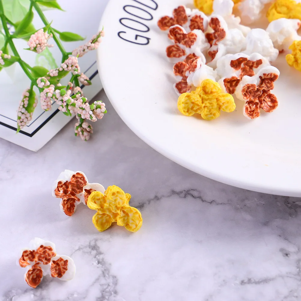 

100pcs Miniature Fake Faux Prop Popcorn Simulated Popcorn Creative Decor Stylish Photo Prop Children'S Mini House Accessory