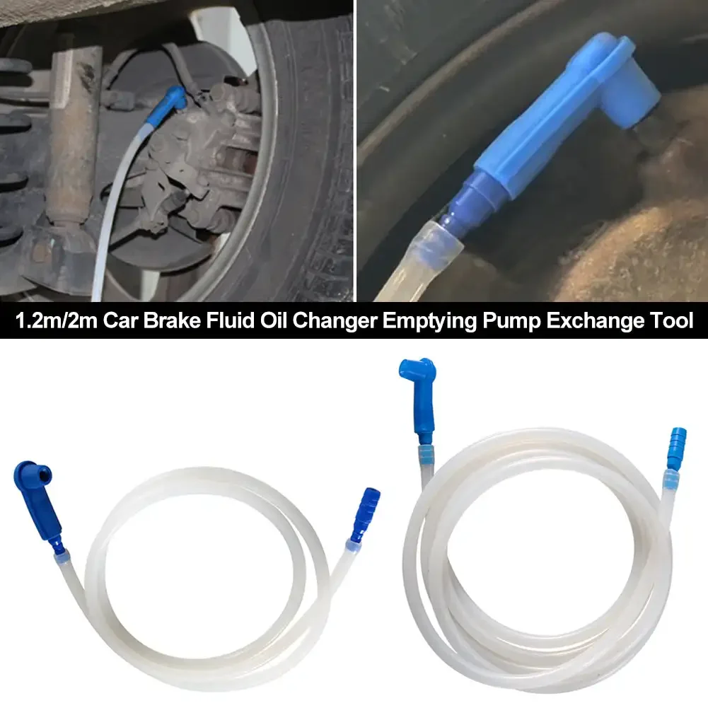 1.2m/2m Car Brake Fluid Oil Exchange Pump Empty Drained Oil Bleeder Blue Fluid Oil Connector Auto Oil Filling Accessoires