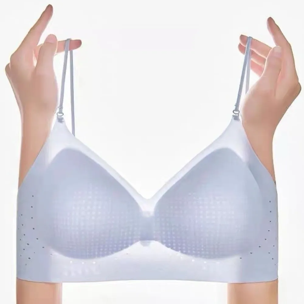 Anti-sagging Deep V Invisible Push Up Bra Wireless Support Backless Halter Bra Shockproof Breathable Low U Back Bra Woman