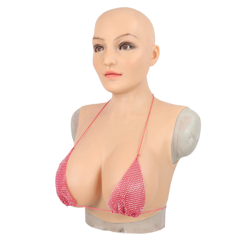 MUSIC POET Fake Boobs Realistic Silicone Breast Forms With Mask For Crossdressing Drag Queen Cosplay Transgender