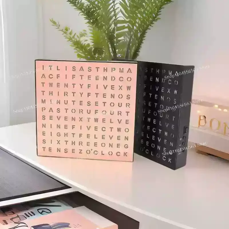 Fashion Creative Desktop Ornament English Display Reading Time Table Office Learning Reading Time LED Alphabet Wall Clock