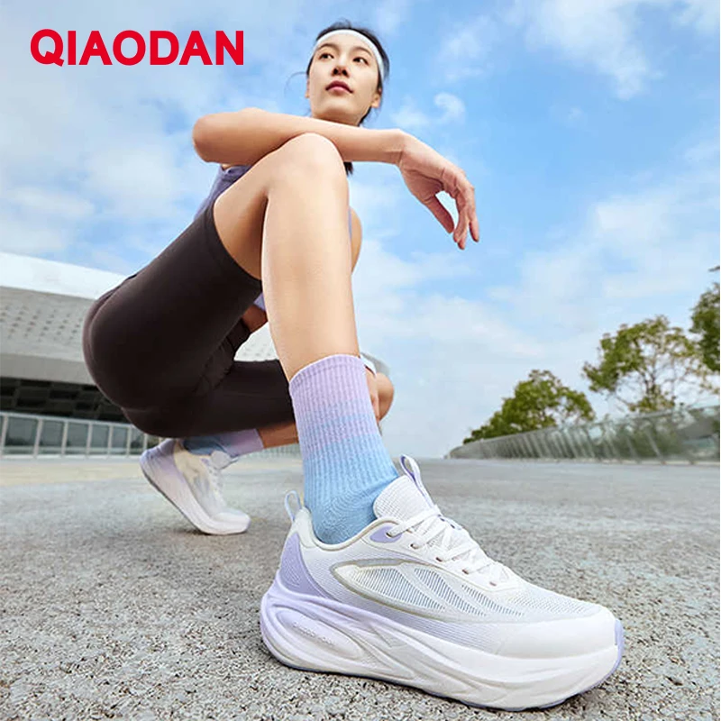 

QIAODAN Women's Marathon Racing Shoes Breathable Mesh Fitness Running Shoes Soft-Soled 2025 Confortable Sneakers QXB022252255R