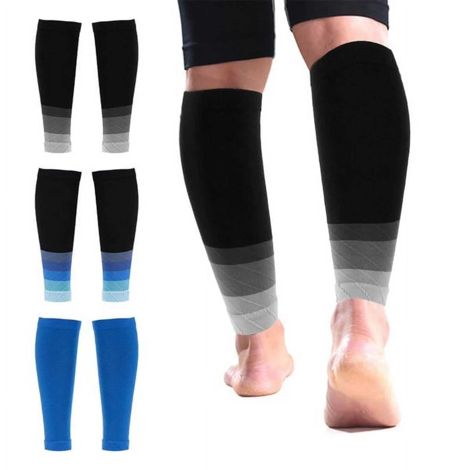 1Pair Calf Compression Sleeves for Men & Women - Leg and Shin Compression Sleeves for Runners, Cyclist - Shin Splint, Blood Circ