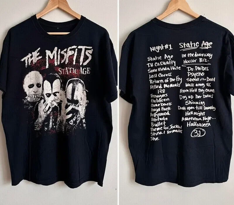 90s Misfits Static Age Shirt Reprint 2 side T shirt classic style