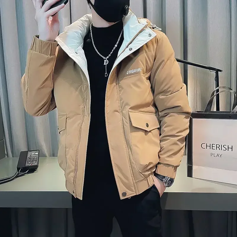 Hoodie Jacket Man Casual Trend 2024 Winter Coat for Men Korean Reviews Many Luxury Padding Work Original Brands Aesthetic Joker