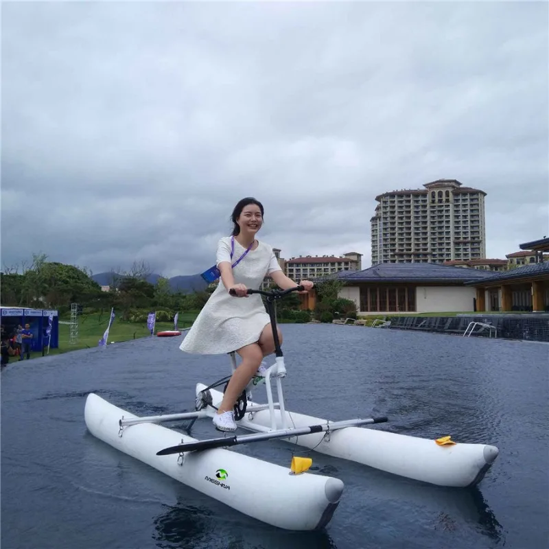 

Lightweight Inflatable Water Bike Pedal Boat Easy Storage for Lake Camping Residential Use