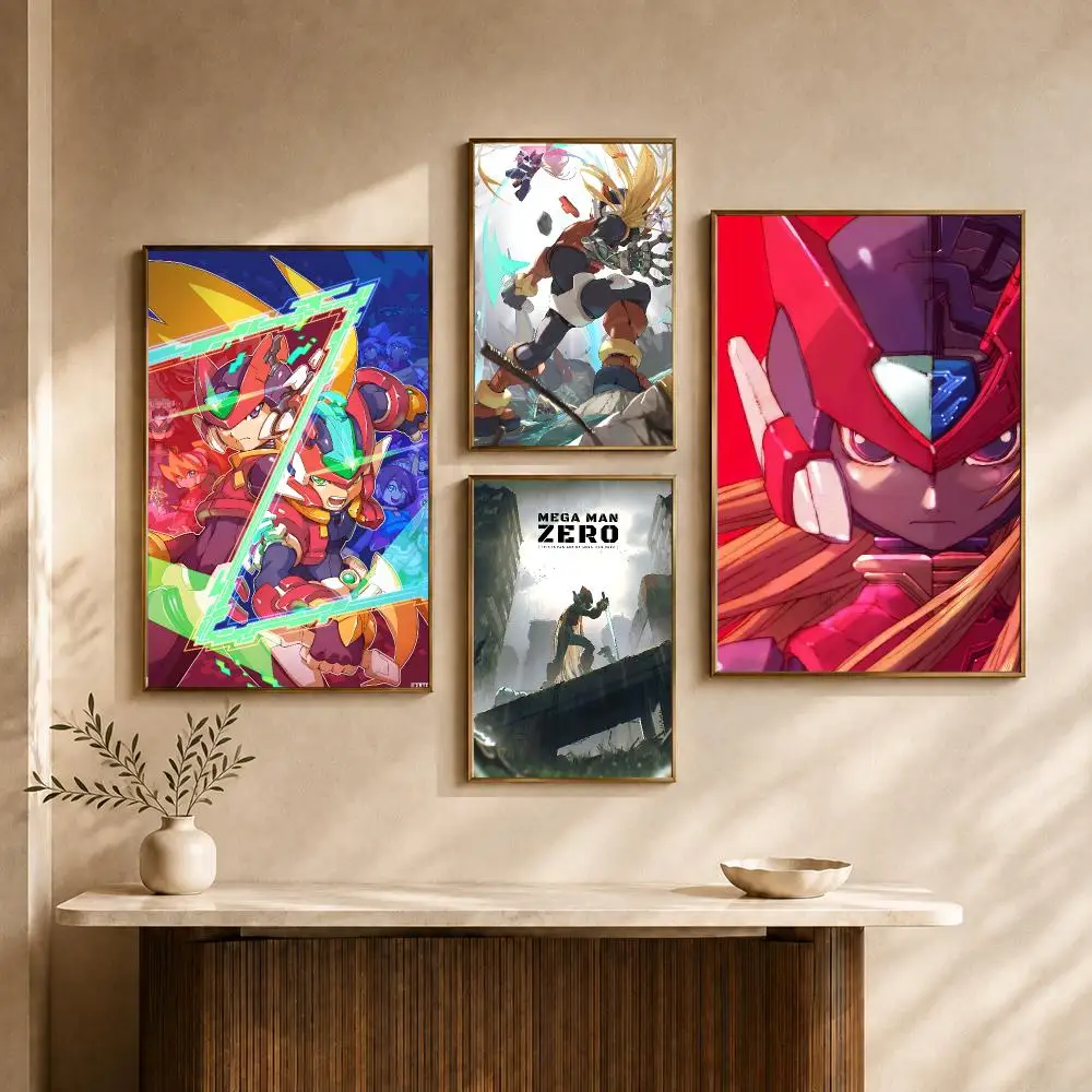 Game Mega Man Zero Capcom Retro Action Poster PP Decorative Poster Water-Resistant Print Apartment Dorm Office Cafe Gift