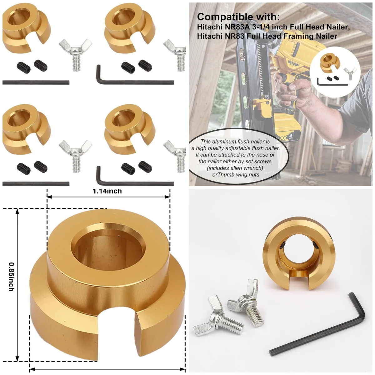 

Комплект из 4 гвоздезабивателей FN83A для Hitachi NR83A, кабель Porter FR350A — запасная часть послепродажного обслуживания