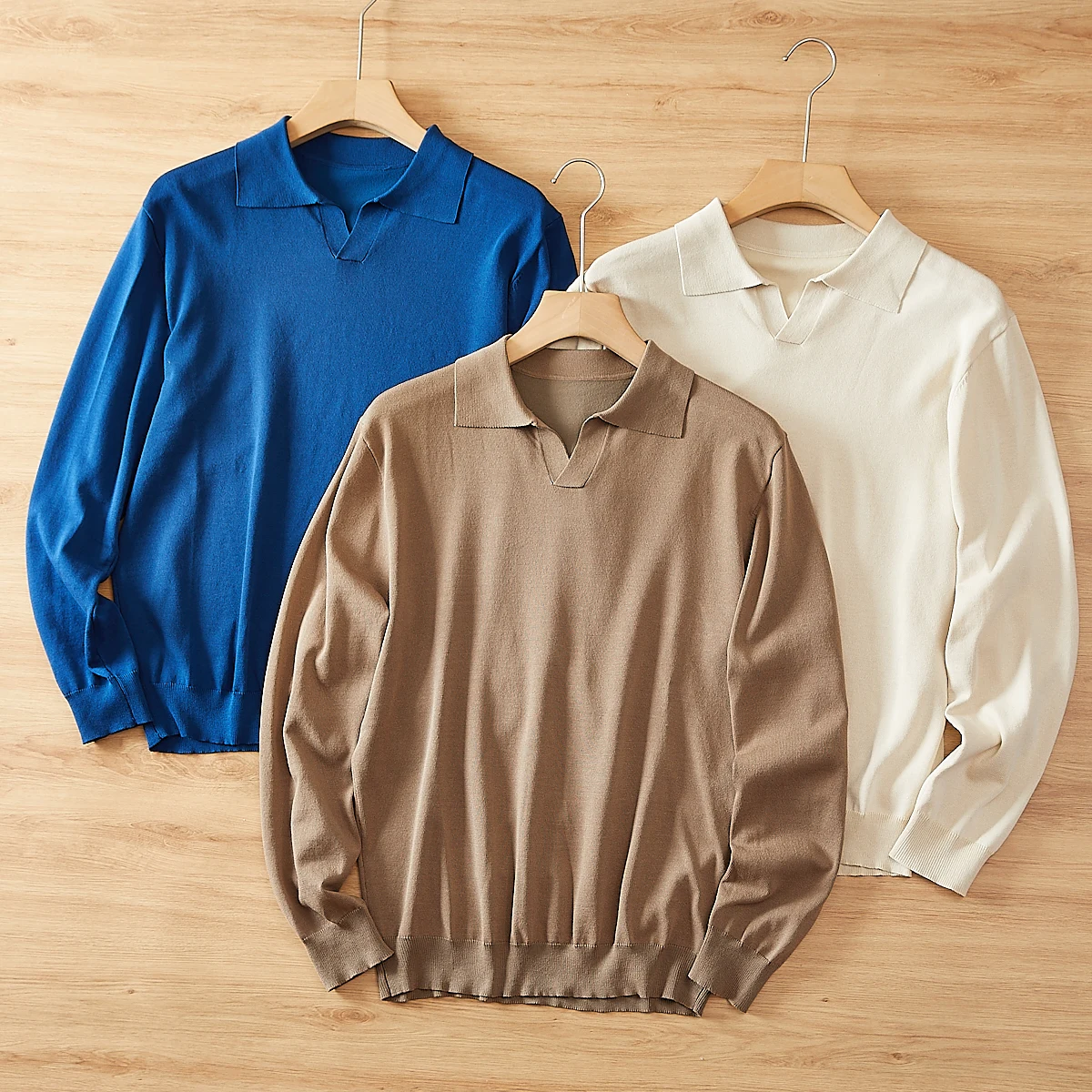 

Мужская трикотажная рубашка Spani High-End с кубинским воротником, длинным рукавом, дышащая, повседневная, для ранней осени