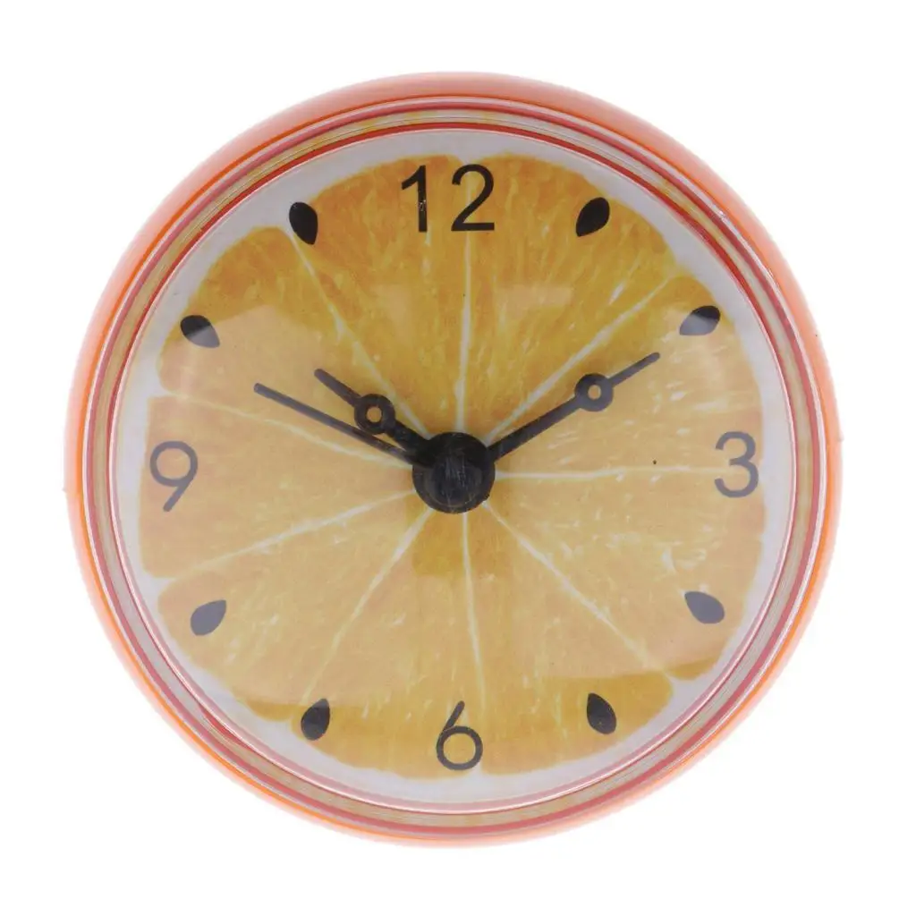 Bathroom Waterproof Clock Suction Cup Design Durable Silica Gel Wall Watch for Mirror Kitchen Shower