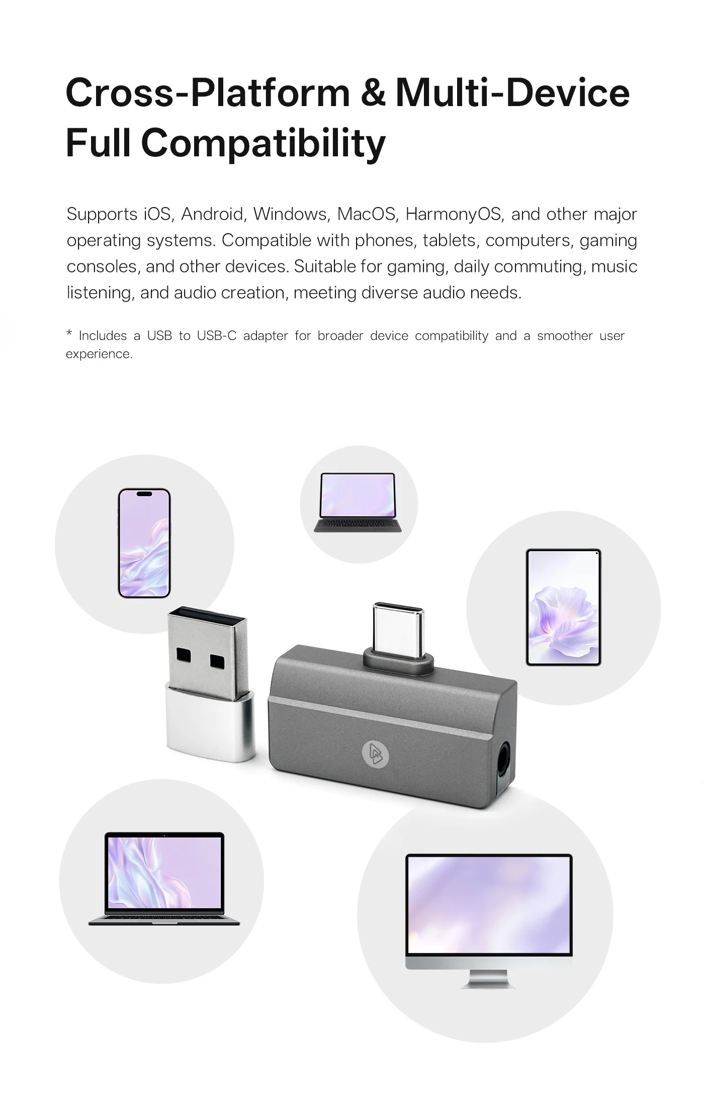 BQEYZ C30 Mini tragbarer IEM DAC, Kopfhörerverstärker, USB- und Typ-C-zu-3,5-mm-/4,4-mm-Ausgang, Mini-Audioadapter für Android/iOS/Windows – Detail 8