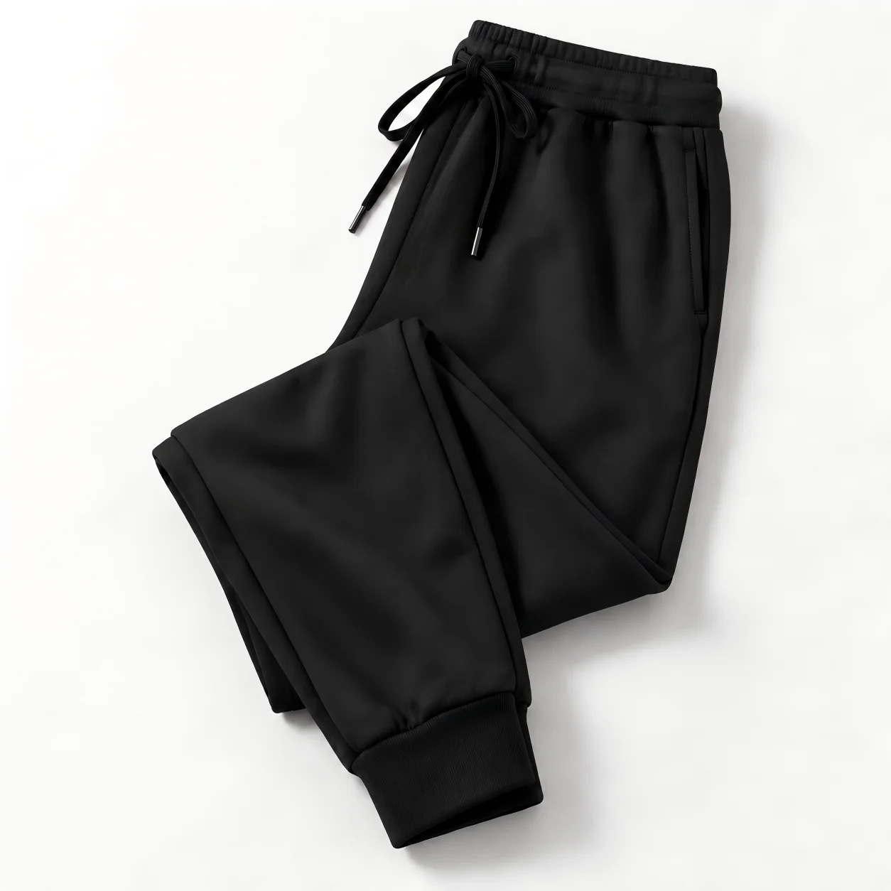 Men's Thin Fleece Sports Sweatpants Autumn Winter Casual Jogger Pants Drawstring Running Workout Gym Comfortable Daily Trousers
