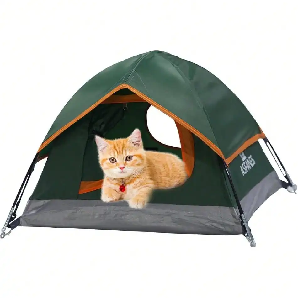 

Outdoor Waterproof Cat House 21.6x21.6x14.9'', Green, S.,28012889