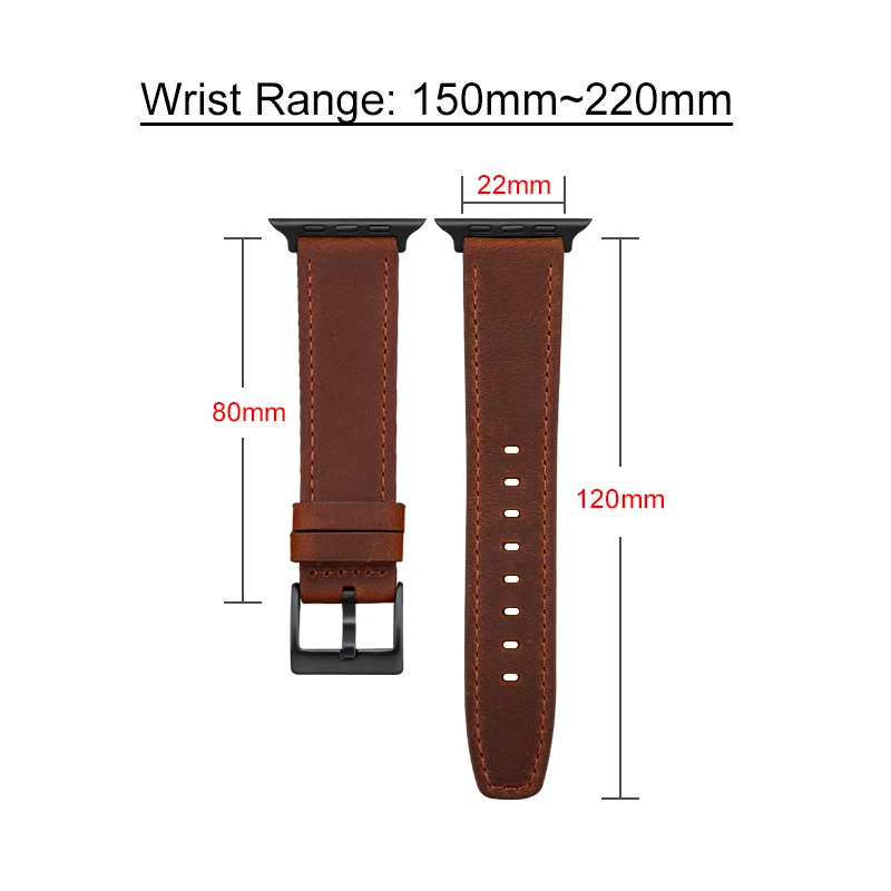 Leather Strap For Apple Watch Band 49mm 44 45 42mm 40 46 38 41mm Crazy Horse Style Bracelet IWatch Ultra Series 10 9 8 7 SE 6 5 image 6