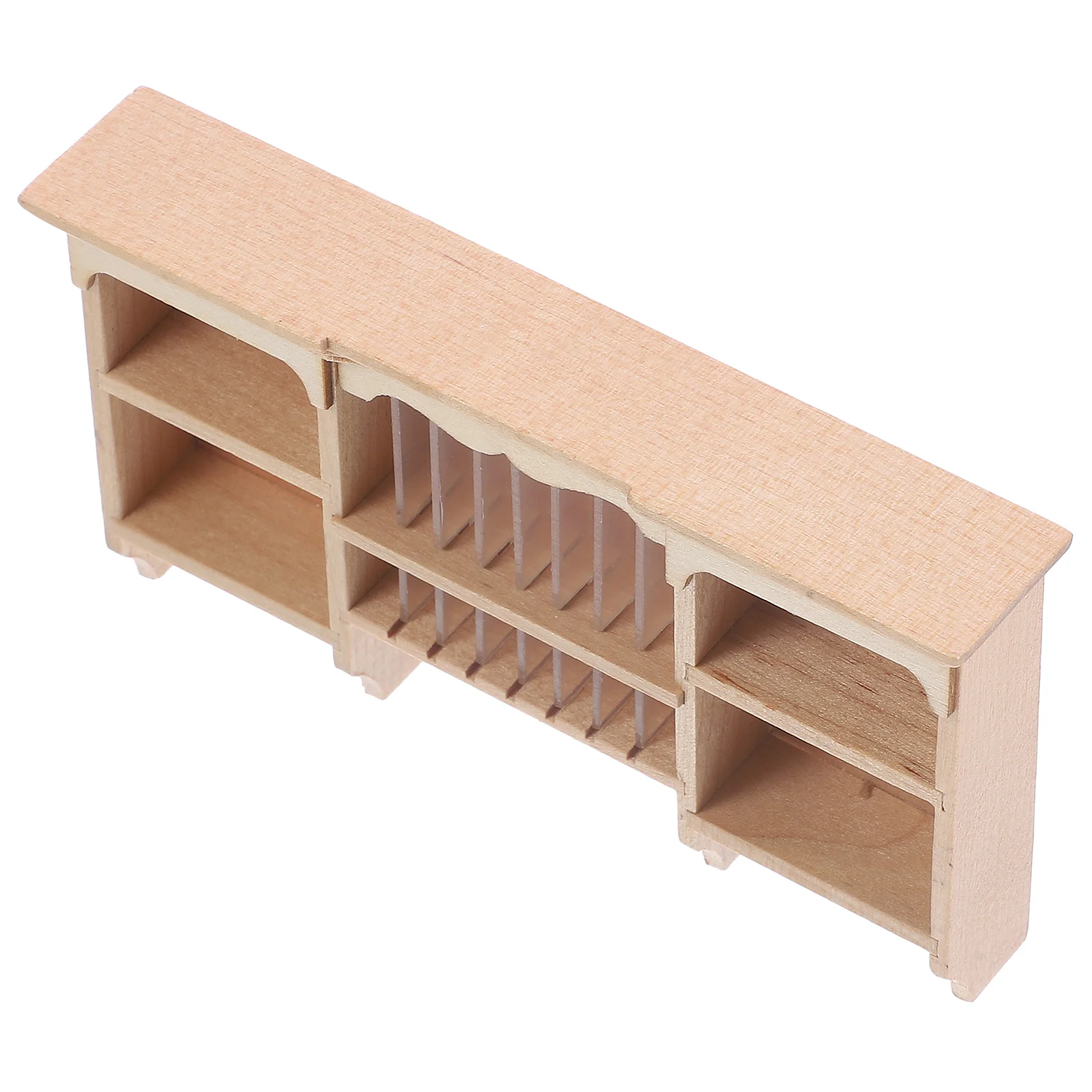 House Rack Miniature Toy Shelf Wooden Cabinet Kitchen Furniture Model