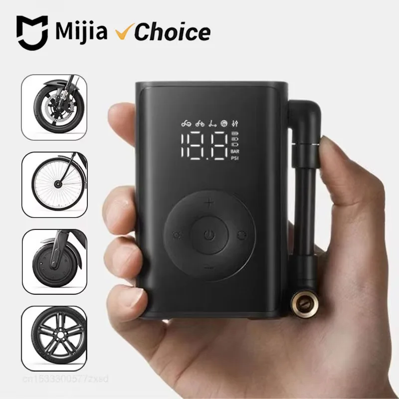 

Mijia Portable Air Pump 2000mAh 240g 150psi Electric Air Compressor Tire Pressure Detection For Car Motorcycle Bicycle