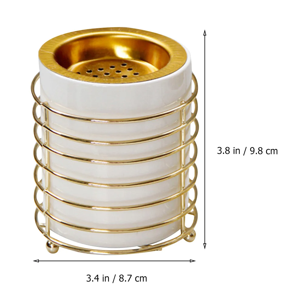 

Metal Ceramic Incense Burner Gold Candlestick Arab Middle East Censer Desktop Incense Holder Home Supply Relaxation