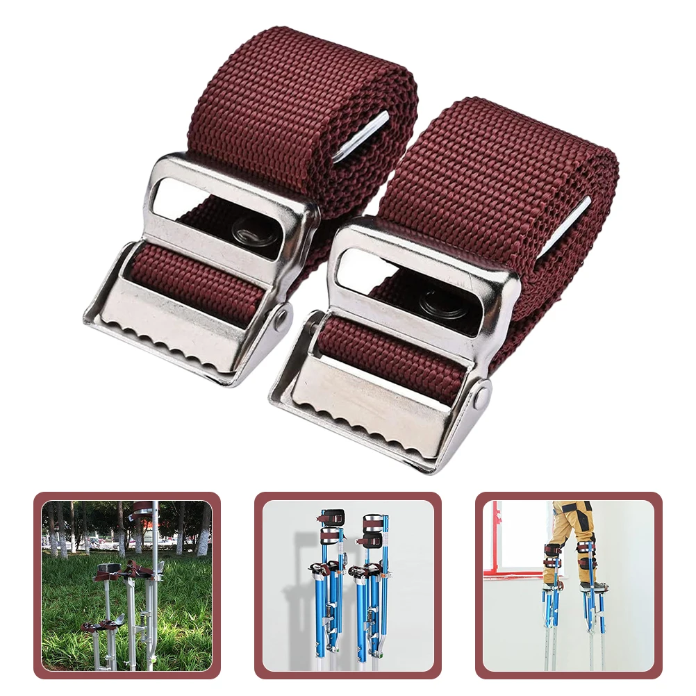 2pcs Stilts Straps Adjustable Nylon Leg Bands for Drywall Drywall Stilts Straps Kit Replacement Parts with Foot Rest