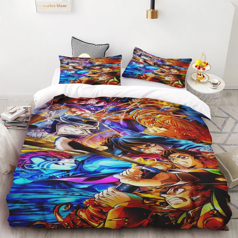 

Duvet Cover Anime Demon Slayer Duvet Cover Comforter Bed Linen Single Twin Full Queen Size Kids Girl Boys Gift Queen/King soft