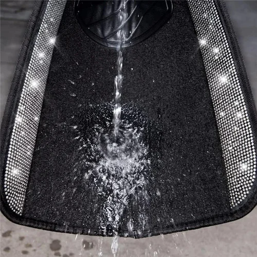 Imagen 2 del producto Juego de alfombrillas para el suelo del coche con estampado de diamantes AASS-Bling, almohadilla para el talón antideslizante de PVC Universal, Protector para alfombrilla para el pie del coche para todo tipo de clima