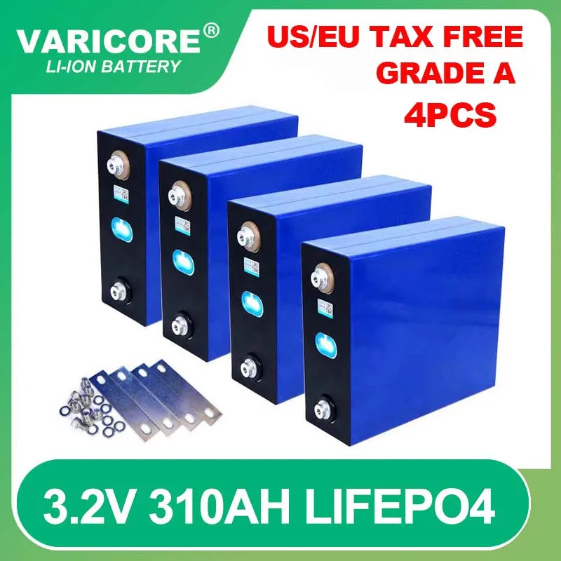 4 szt. Baterii 3.2V 310Ah lifepo4 DIY 12V 310AH akumulatory do samochodu elektrycznego RV system magazynowania energii słonecznej bez podatku