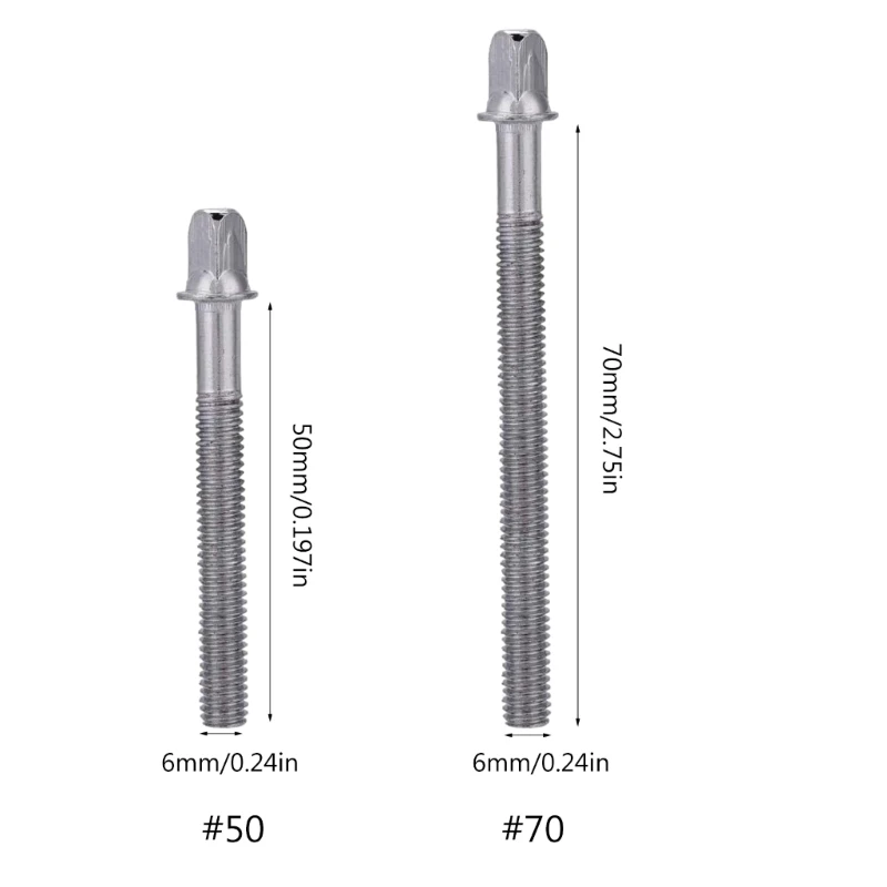 YD61 10Pcs Bass Drum Tension Rods Drum Percussion Drum Lug Locks Drums Lugs Drum Tension Rods Screws Snare Drum Repair Part