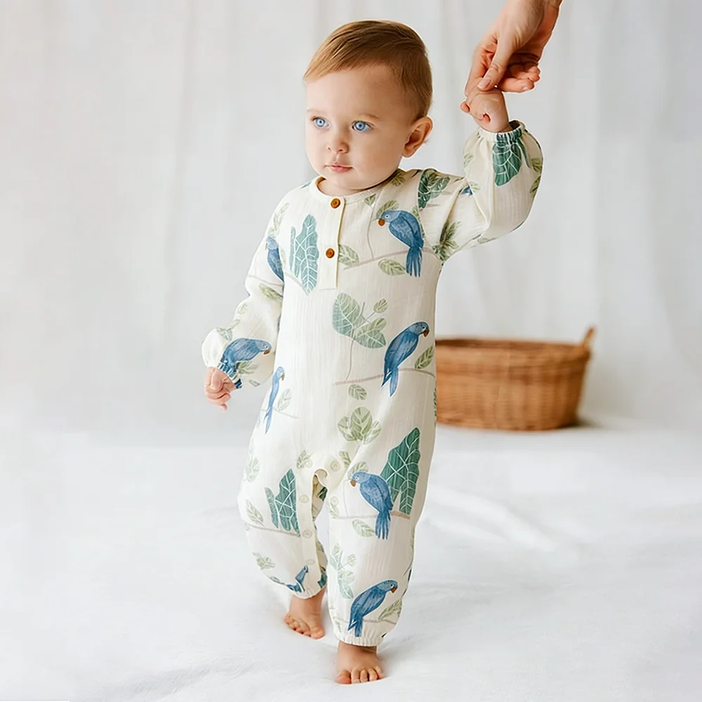 

Комбинезон для новорожденных мальчиков из органического хлопка 1-24 м, милый детский комбинезон с длинными рукавами и принтом, одежда для маленьких девочек