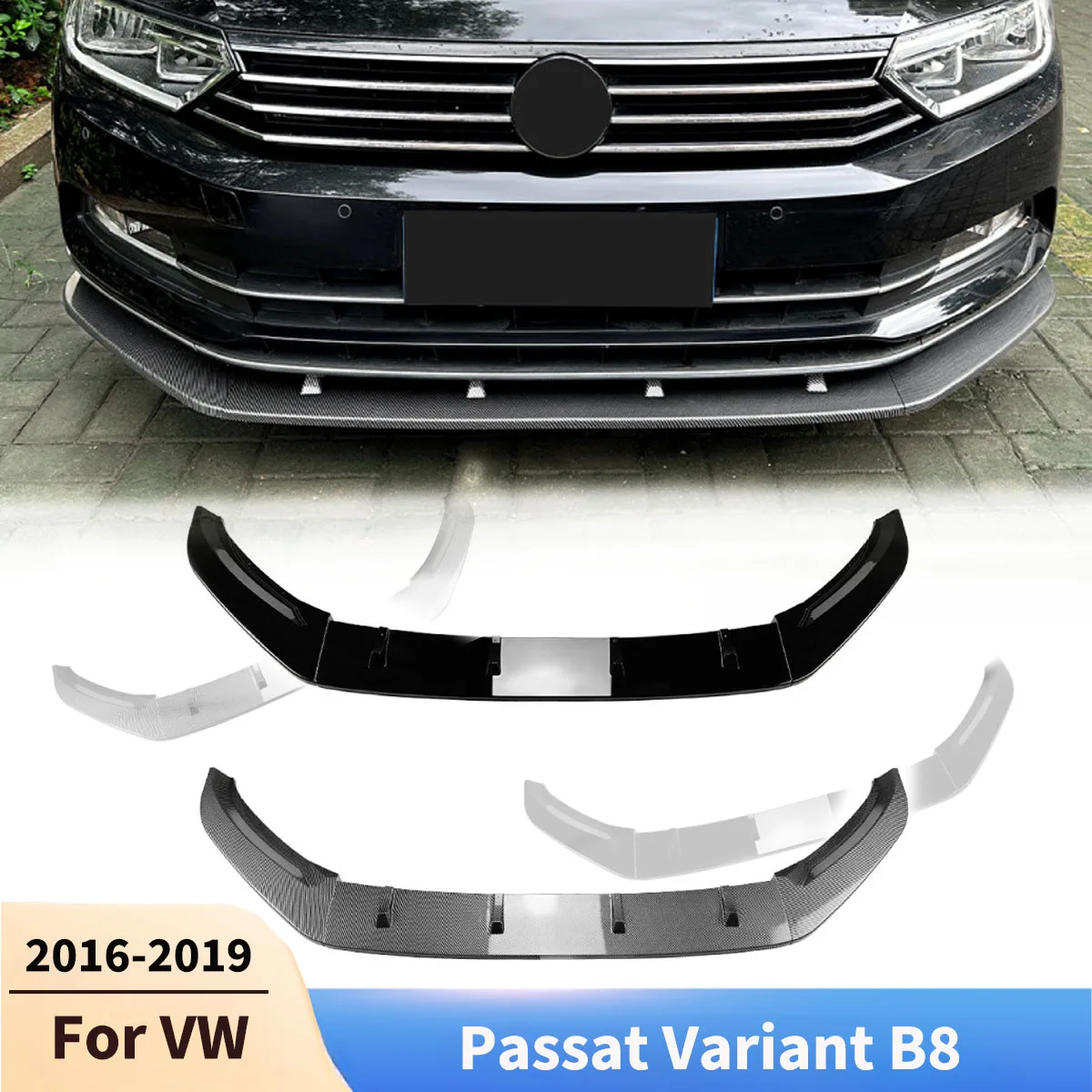 

Front Bumper Splitter Lip For Volkswagen Passat Variant B8 2016-2019 Diffuser Spoiler Guard Trim Protector Body Kits Tuning