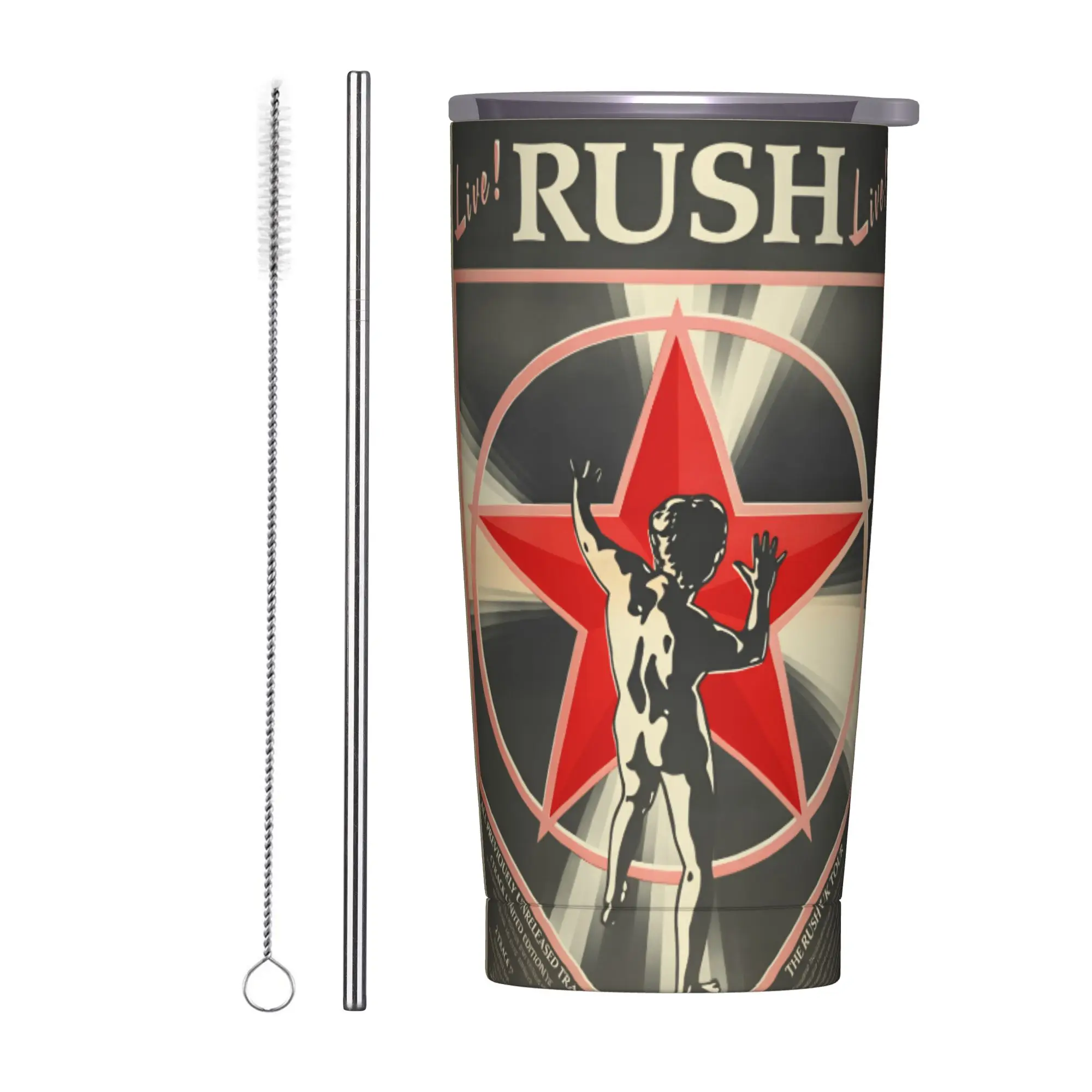 Stainless Steel Tumbler Rush Band Coffee Mug  Heat Preservation Hot Drinks Travelist Car Mugs,