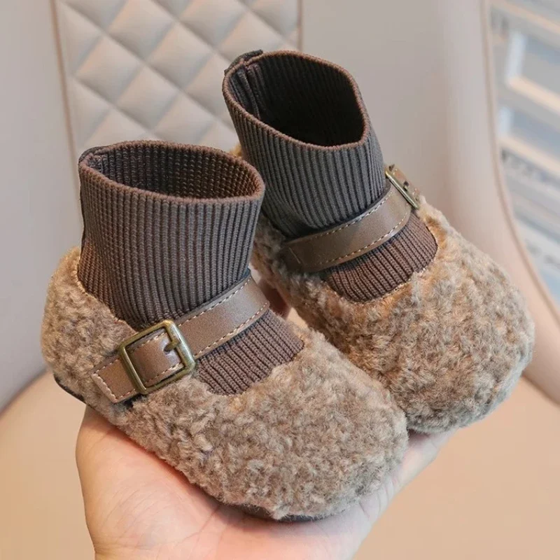 2024 Winter New Children Shoe Plush Warm Socks Barefoot Shoes Kids Toddler Shoes for Newborn Baby Casual Shoes Zapatos Bebe Niña