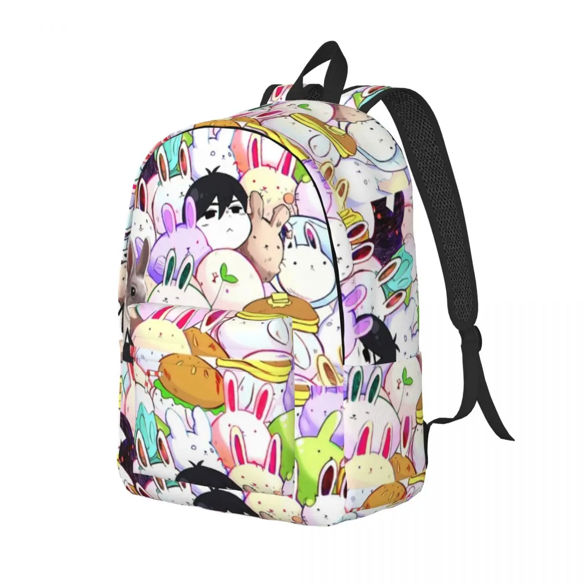 Omori Hero Sunny Basil Cartoon Backpack for Boy Girl Student School Book Bags Game Canvas Daypack Preschool Kindergarten Bag