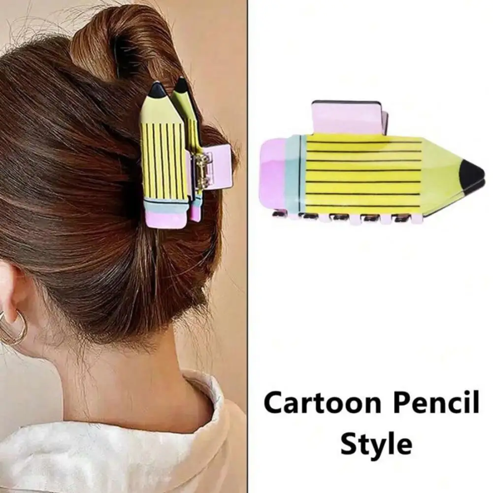 Hair Claw Barrettes Pencil Claw Hair Clips Hair Claw Strong Grip Barrette for Fun Back to School Accessories Gift for Teachers