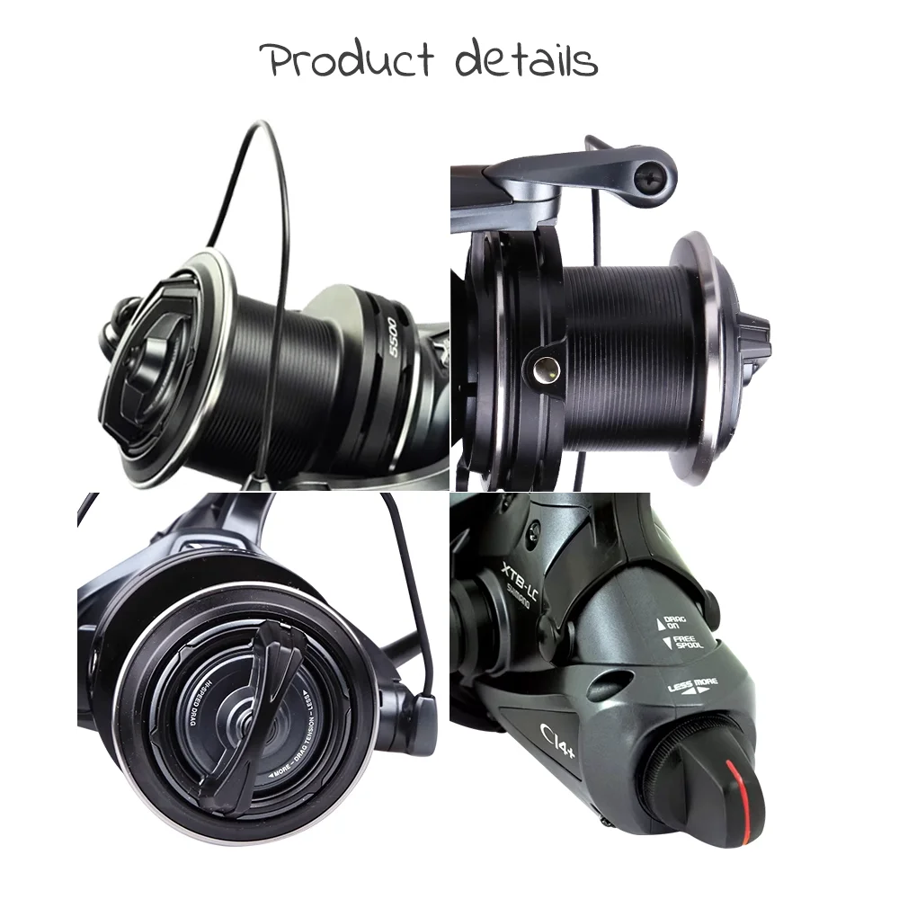 New Original C14+ Bait Runner 14000 XTB-LC Fishing Reel Carp Fishing Spinning Reel  4.6:1 Foldable Handle Free Spare Spool