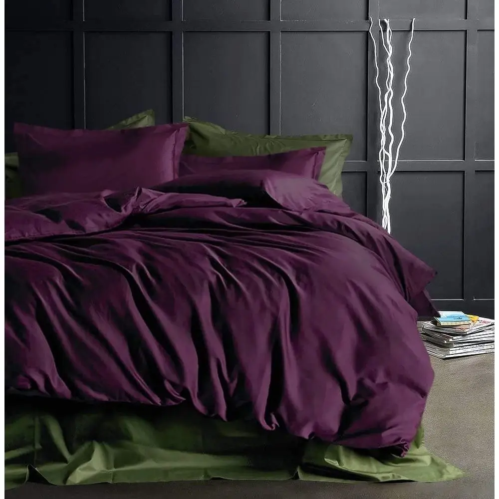 

Luxury 400 Thread Count Egyptian Cotton Duvet Cover Set, Super King, Deep Plum