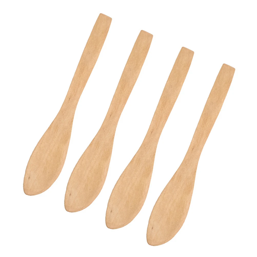

4 pcs Natural Lotus Wood Bread Knives 15.5X2.7Cm Comfortable Handle Multi-Use Jam Butter Knife Kitchen Home Supply Wood Cutter