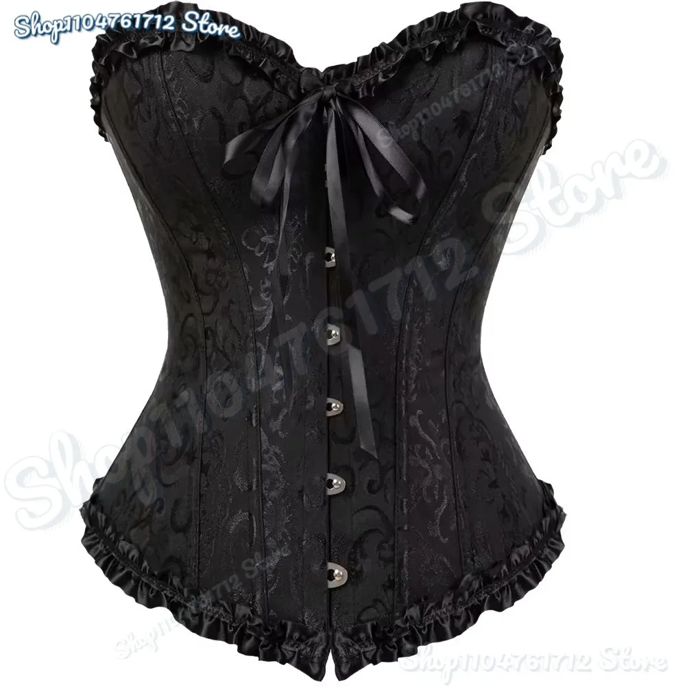 

European and American court style corset jacquard lace back strap adjustable waist molding belly supporting bone shapewear 8111