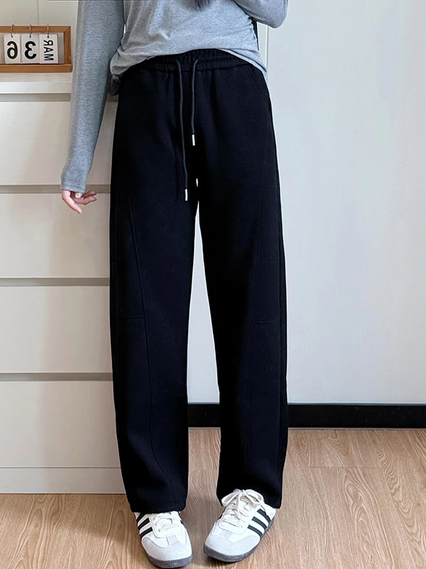 

Loose Straight Leg Sweatpants plus Size Comfortable Autumn Winter High Waist Long Pants Casual Loose Slimming Effect Trousers